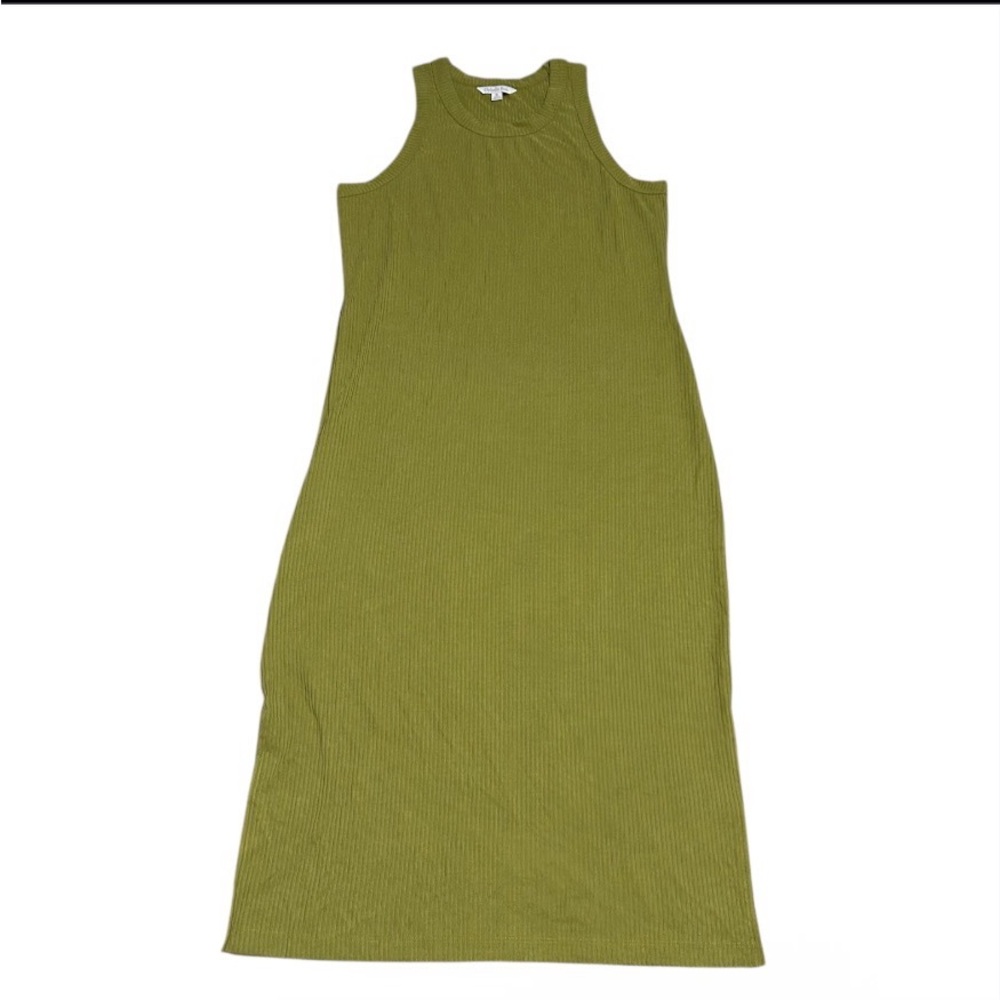 Ophelia Roe Olive Ribbed Sleeveless Tank Maxi Dress Women's Size XL